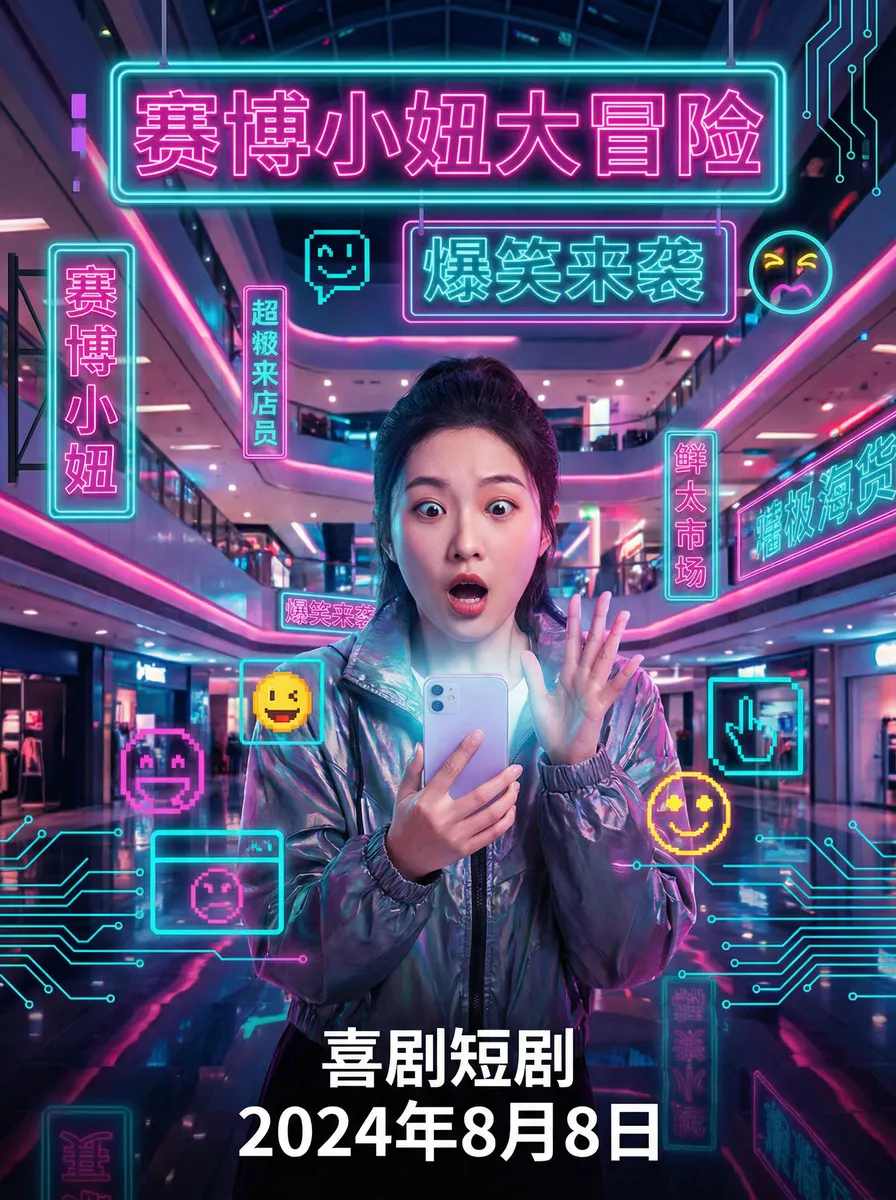 啦啦啦高清视频在线观看免费直播 搞笑喜剧短剧 - 赛博小妞大冒险海报